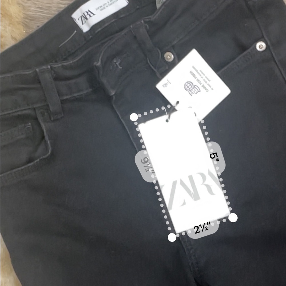 Zara split skinny black distressed jeans - Picture 7 of 8